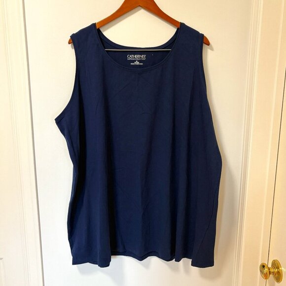 Catherines Suprema Collection Navy Blue Sleeveless Tank Top 3X - Picture 1 of 7